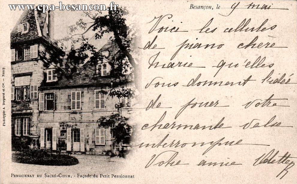 BESANÇON - PENSIONNAT DU SACRÉ-CŒUR. - Façade du Petit Pensionnat